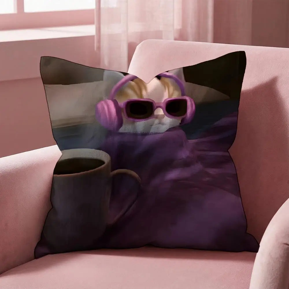 Popular Emoticons Animals Cushion Cover Multi-Scene Pillow Cover for Home & Car - Reversible, Soft & Durable for Daily Use