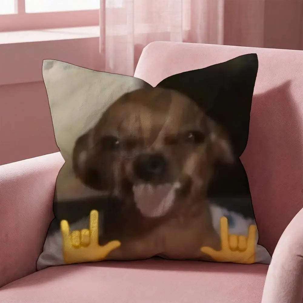 Popular Emoticons Animals Cushion Cover Multi-Scene Pillow Cover for Home & Car - Reversible, Soft & Durable for Daily Use