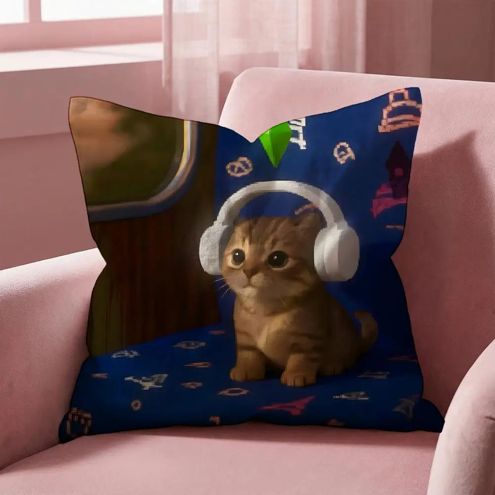 Popular Emoticons Animals Cushion Cover Multi-Scene Pillow Cover for Home & Car - Reversible, Soft & Durable for Daily Use