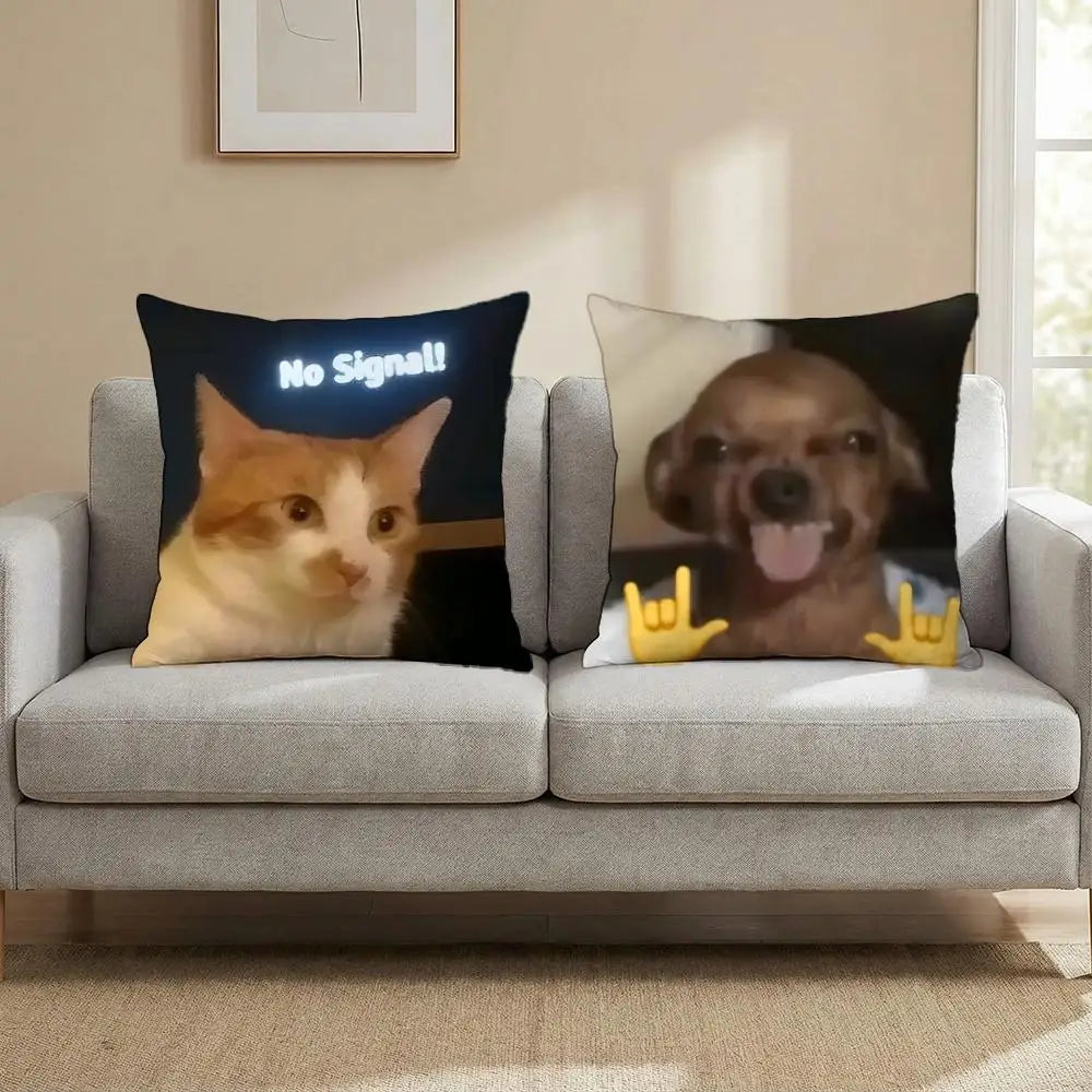 Popular Emoticons Animals Cushion Cover Multi-Scene Pillow Cover for Home & Car - Reversible, Soft & Durable for Daily Use