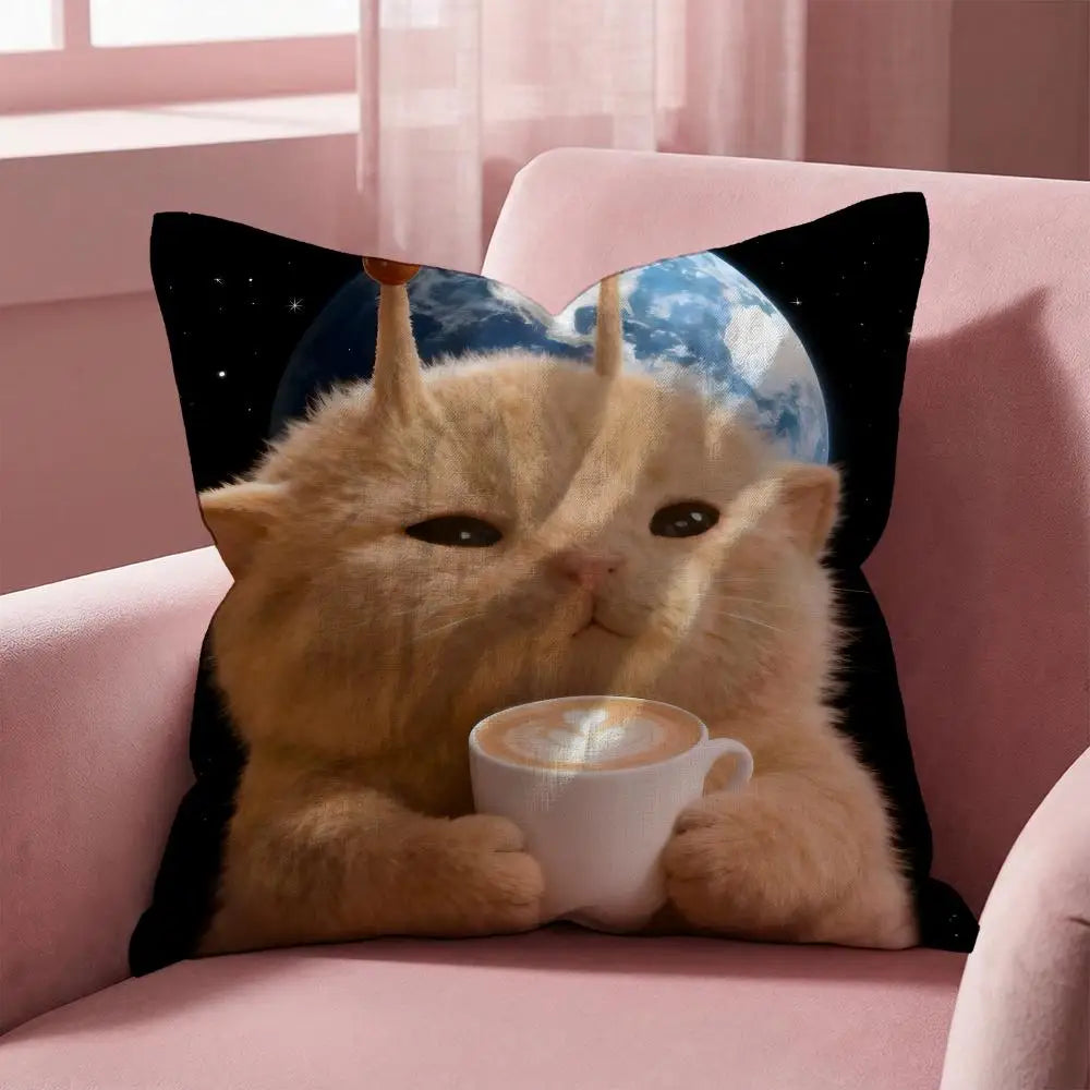 Popular Emoticons Animals Cushion Cover Multi-Scene Pillow Cover for Home & Car - Reversible, Soft & Durable for Daily Use