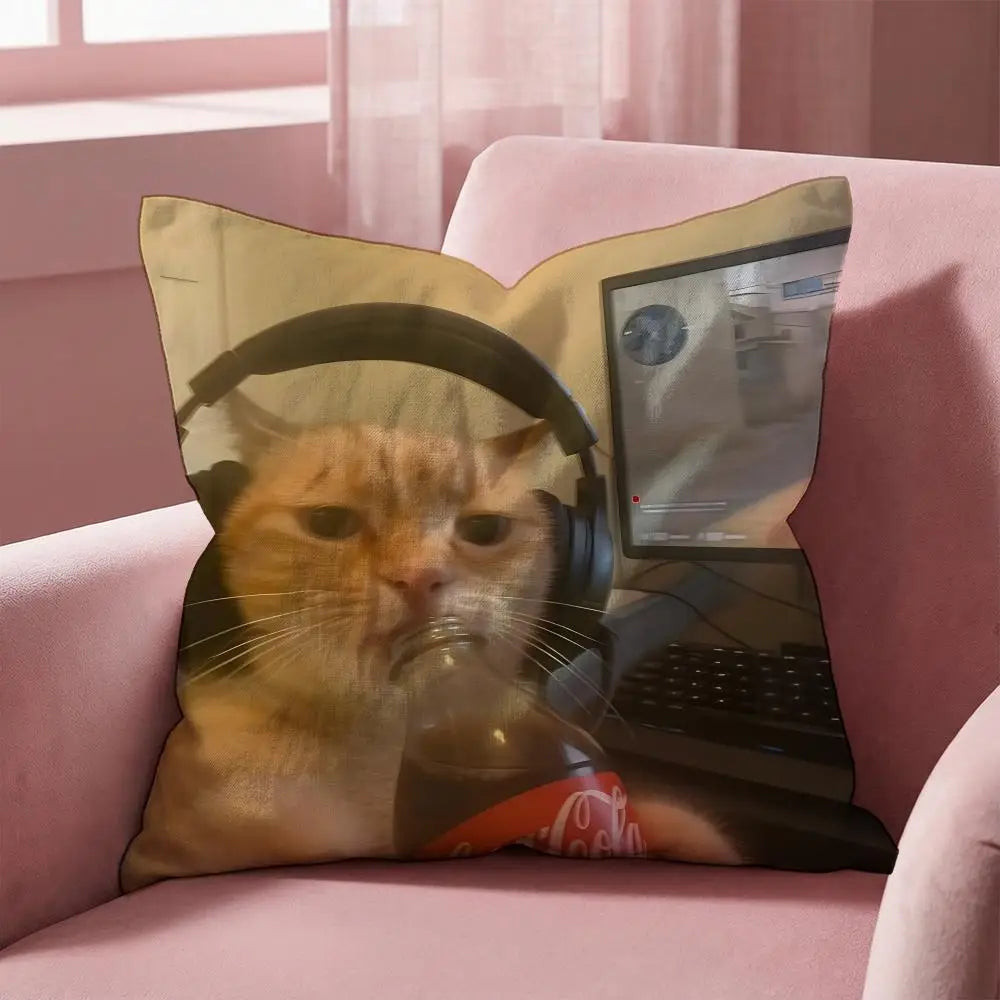 Popular Emoticons Animals Cushion Cover Multi-Scene Pillow Cover for Home & Car - Reversible, Soft & Durable for Daily Use